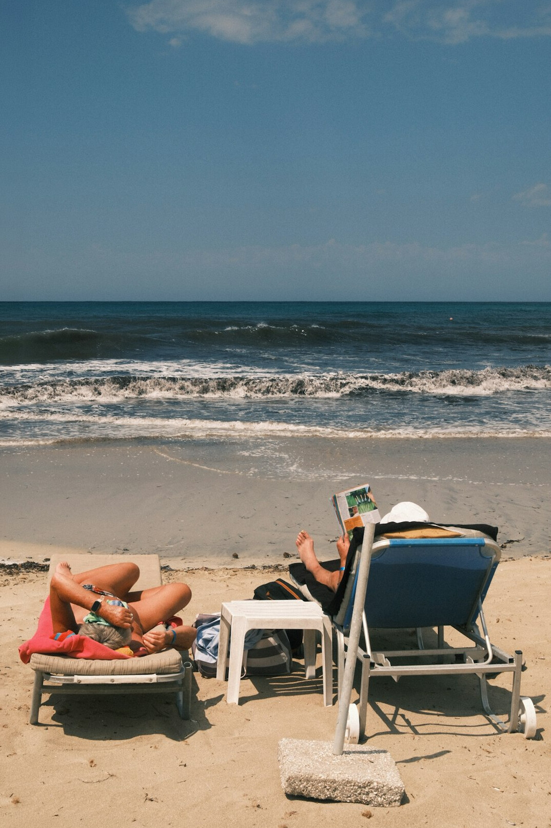 senior couple on beach vacation